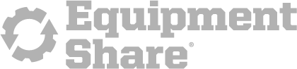 Equipment Share logo in gray with gear icon and bold wordmark