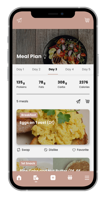 Elevate with Emily app meal plan