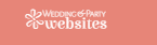 Wedding Party Websites logo on a coral background with white floral icon and text