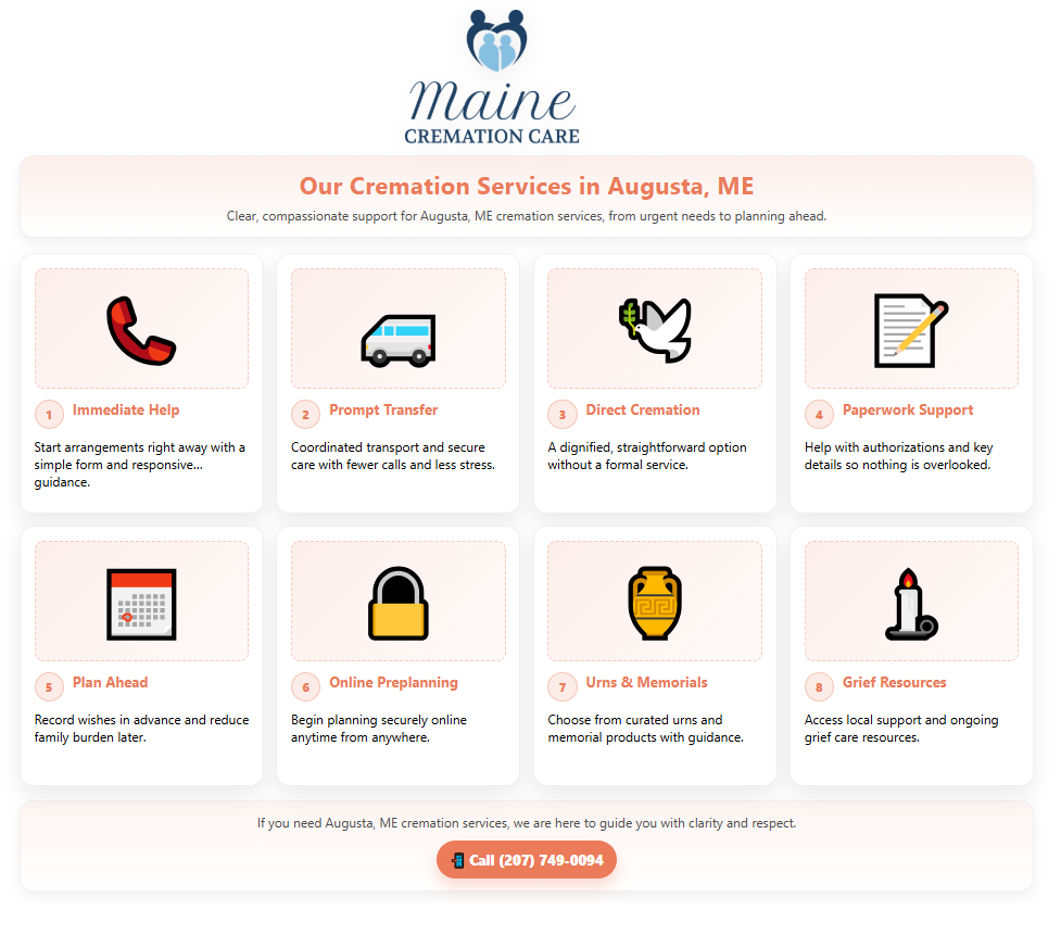 Infographic of Our Cremation Services in Augusta, ME
