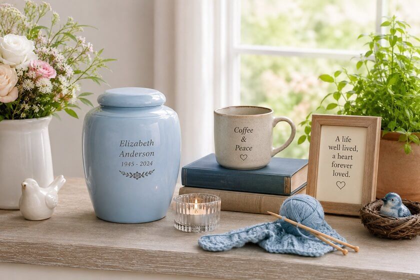 a personalized cremation memorial display in Biddeford, ME