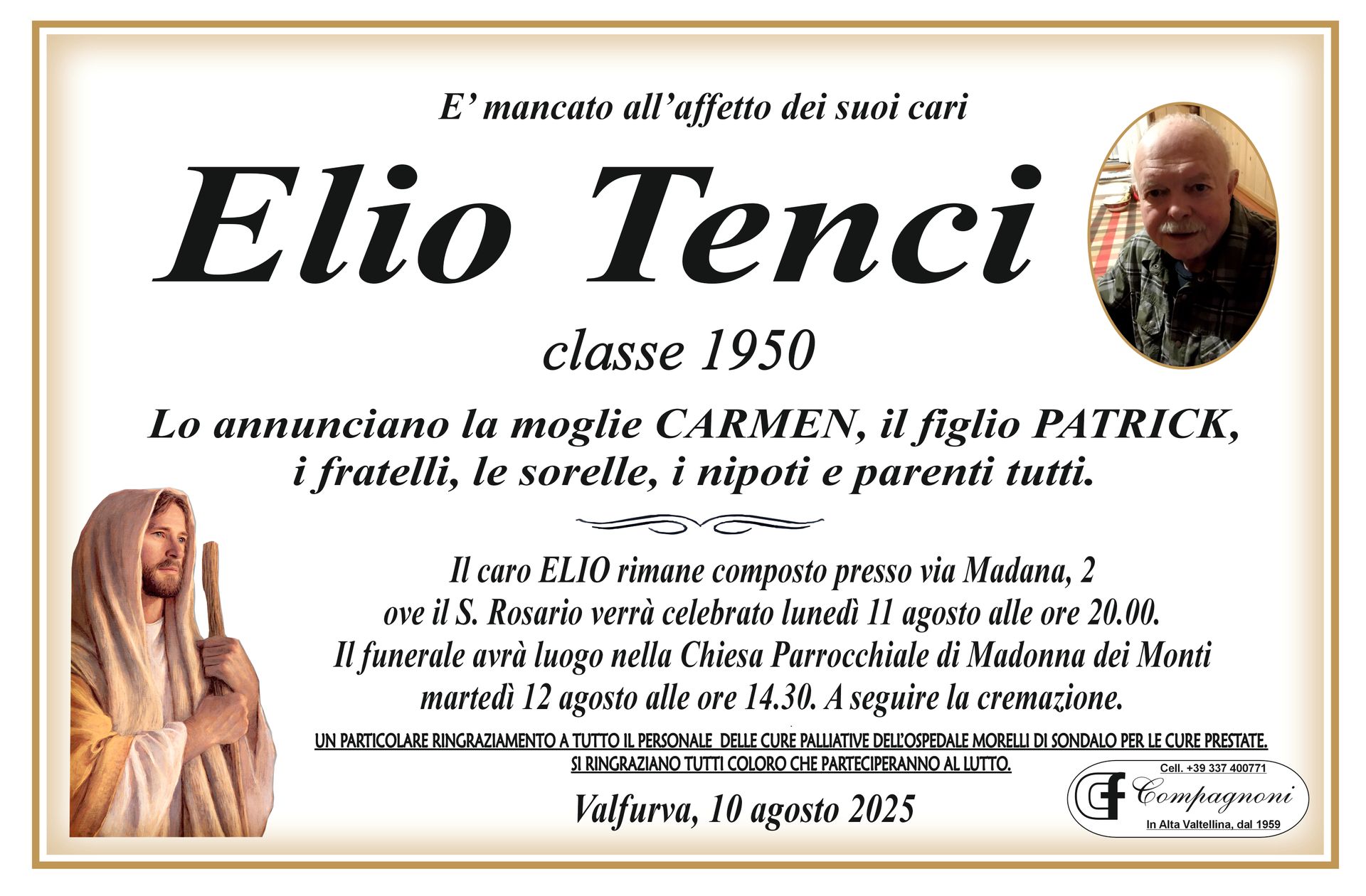 Invito al funerale di maria antonioli classe 1934