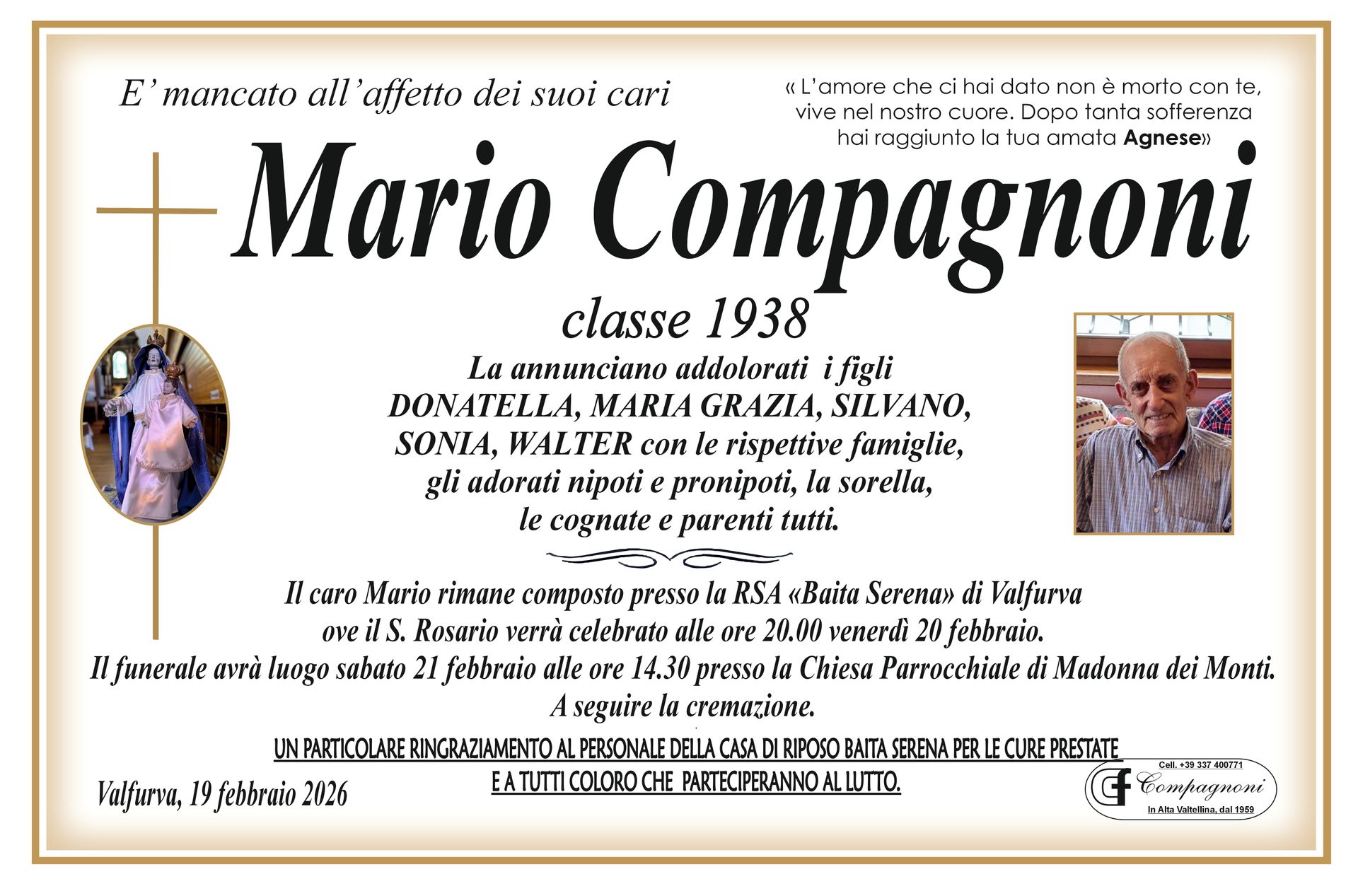 Una foto di un uomo con il nome Pietro Schenhauser sopra