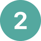 White number 2 inside a turquoise circle.