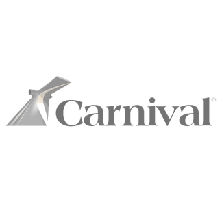 Carnival cruise logo with a stylized ship funnel in gray and the name