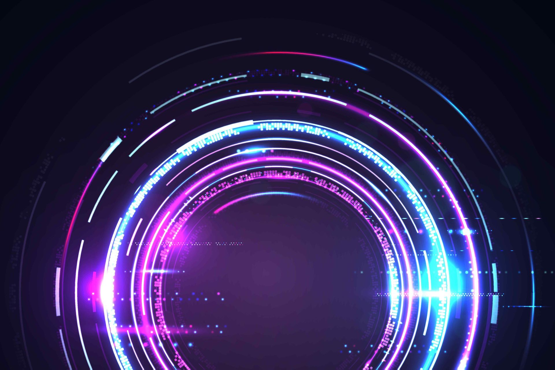 A glowing circle on a dark background