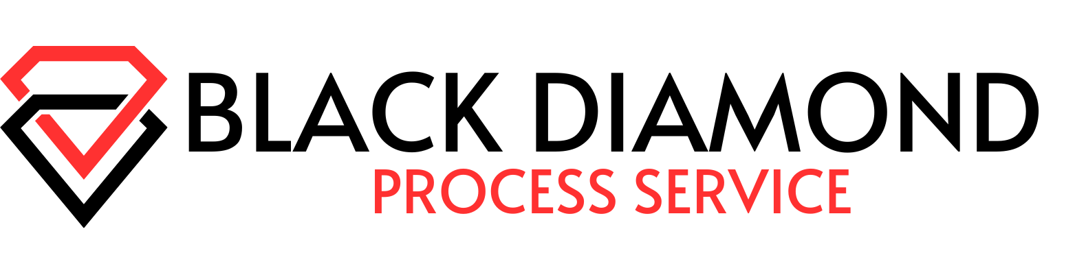 A black diamond process service logo with a diamond in the middle.