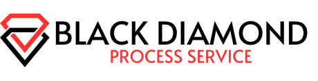 A black diamond process service logo with a diamond in the middle.