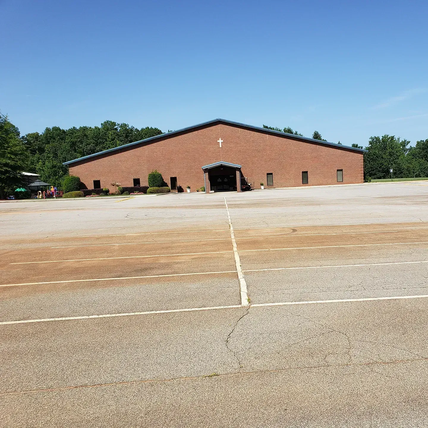 old and worn out parking lot