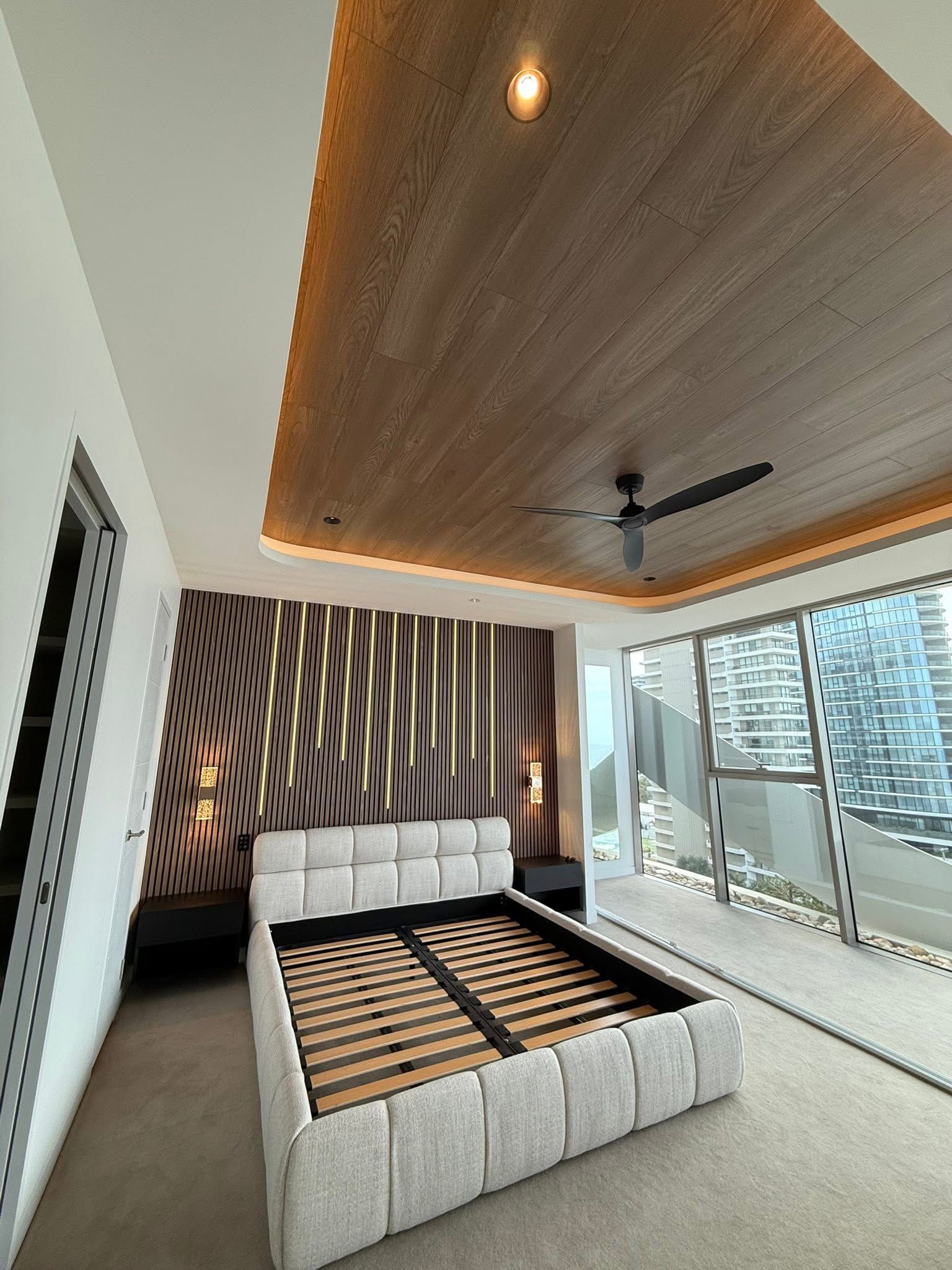 Modern Minimalist Living Room with Sectional Sofa — JPR Concepts in Burleigh Heads, QLD