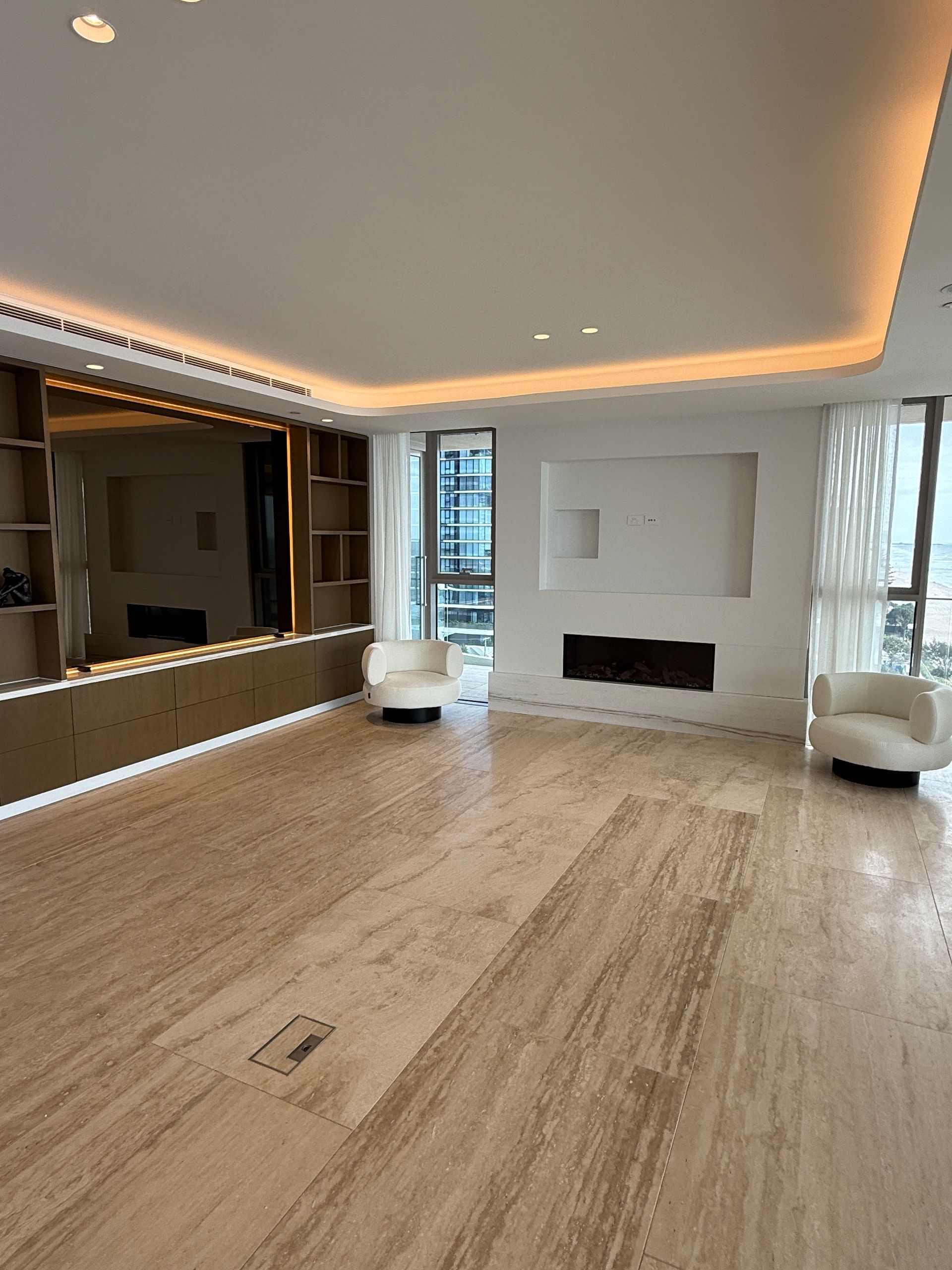 Empty Modern Living Room with Wood Flooring — JPR Concepts in Burleigh Heads, QLD