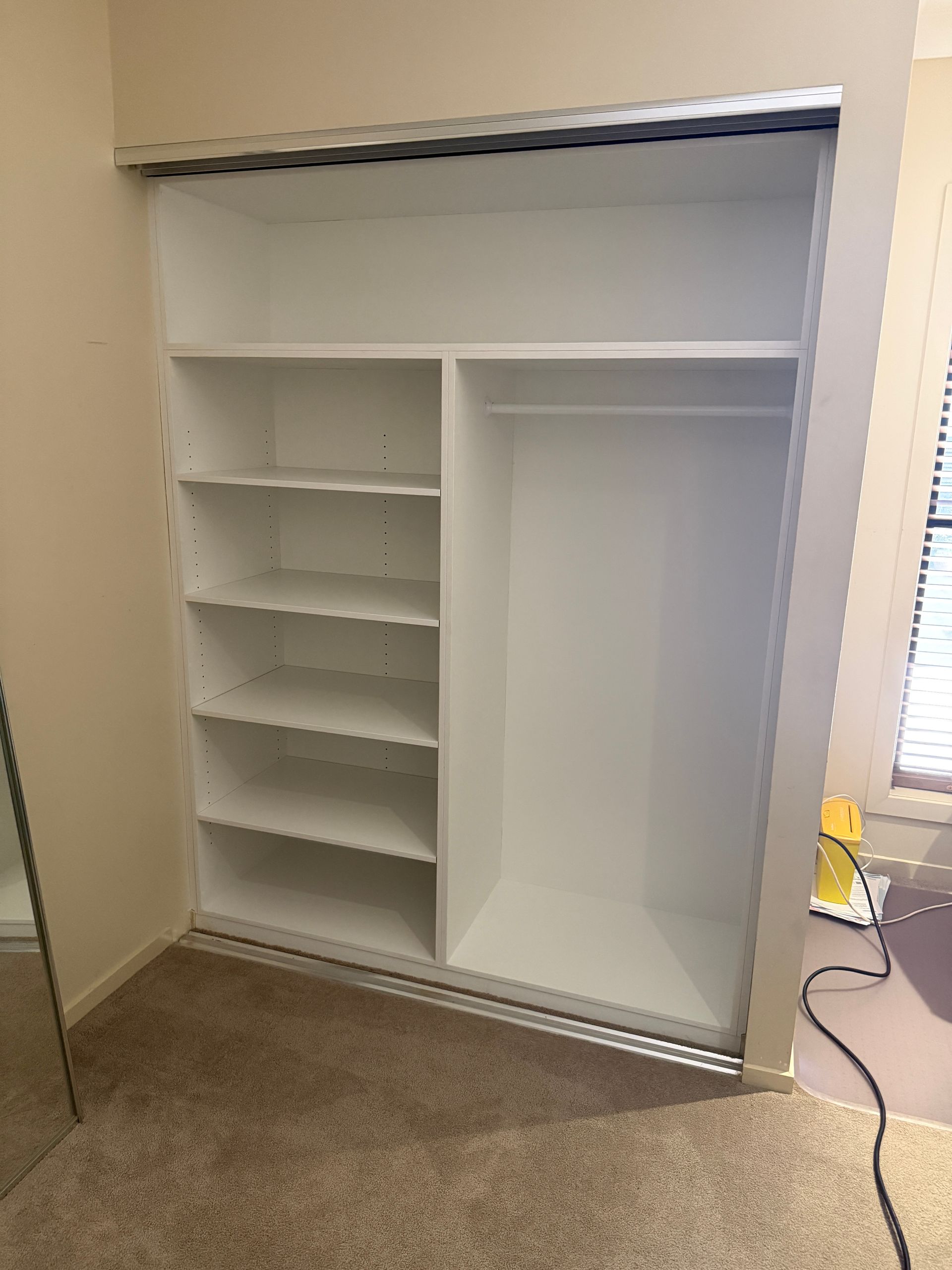 Empty White Closet Organizer with Shelves — JPR Concepts in Burleigh Heads, QLD