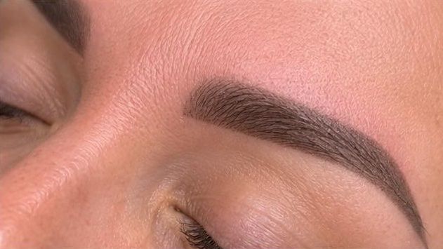 Close-up detail of microblading hair strokes, Hairdoctors Miami