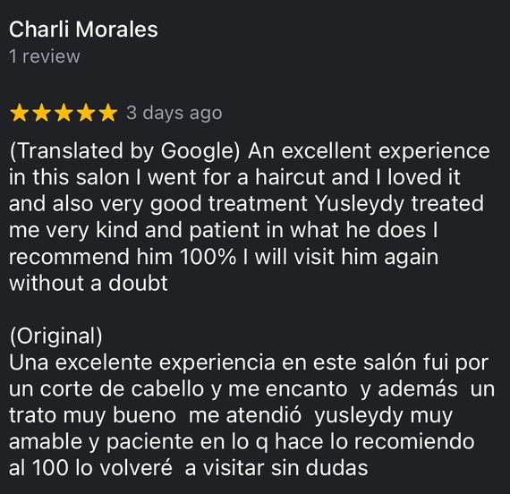 client review google hair salon
