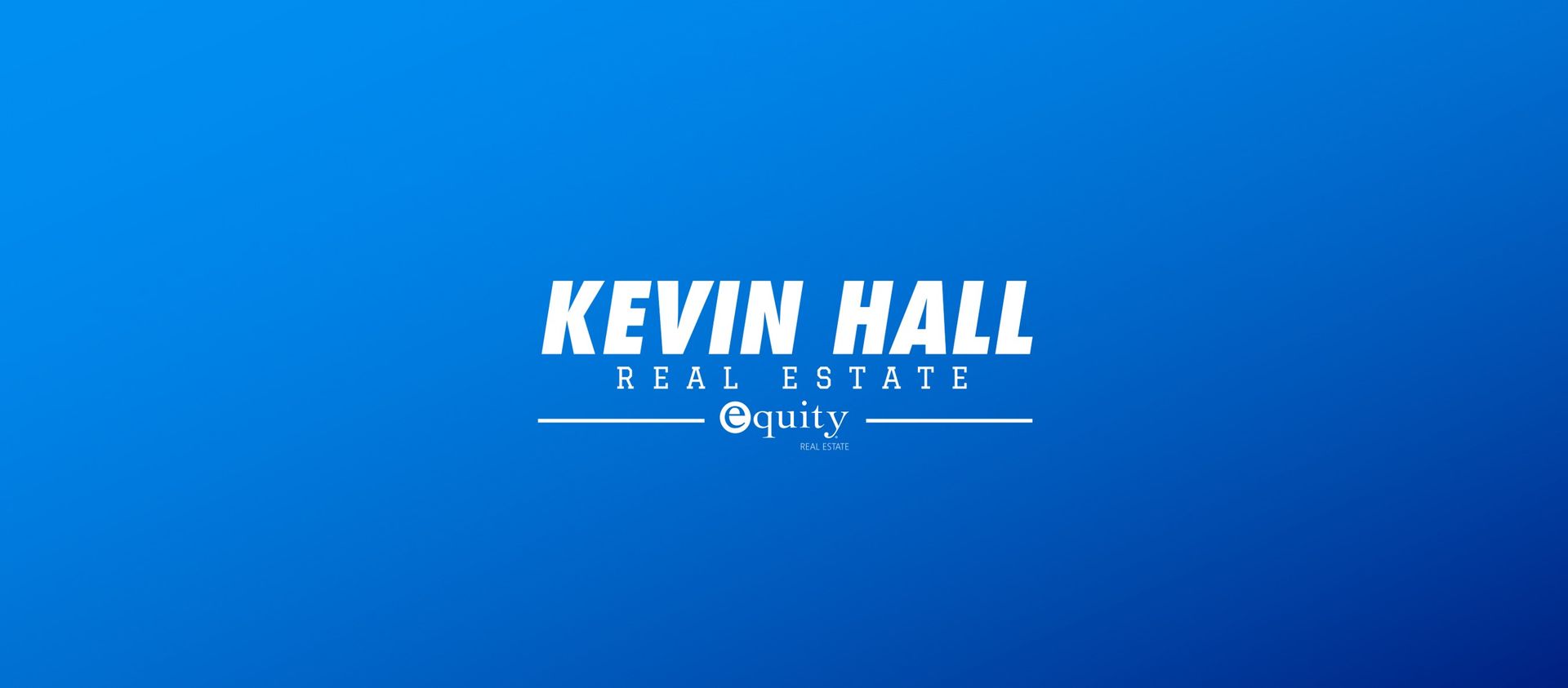 The logo for kevin hall real estate is on a blue background.