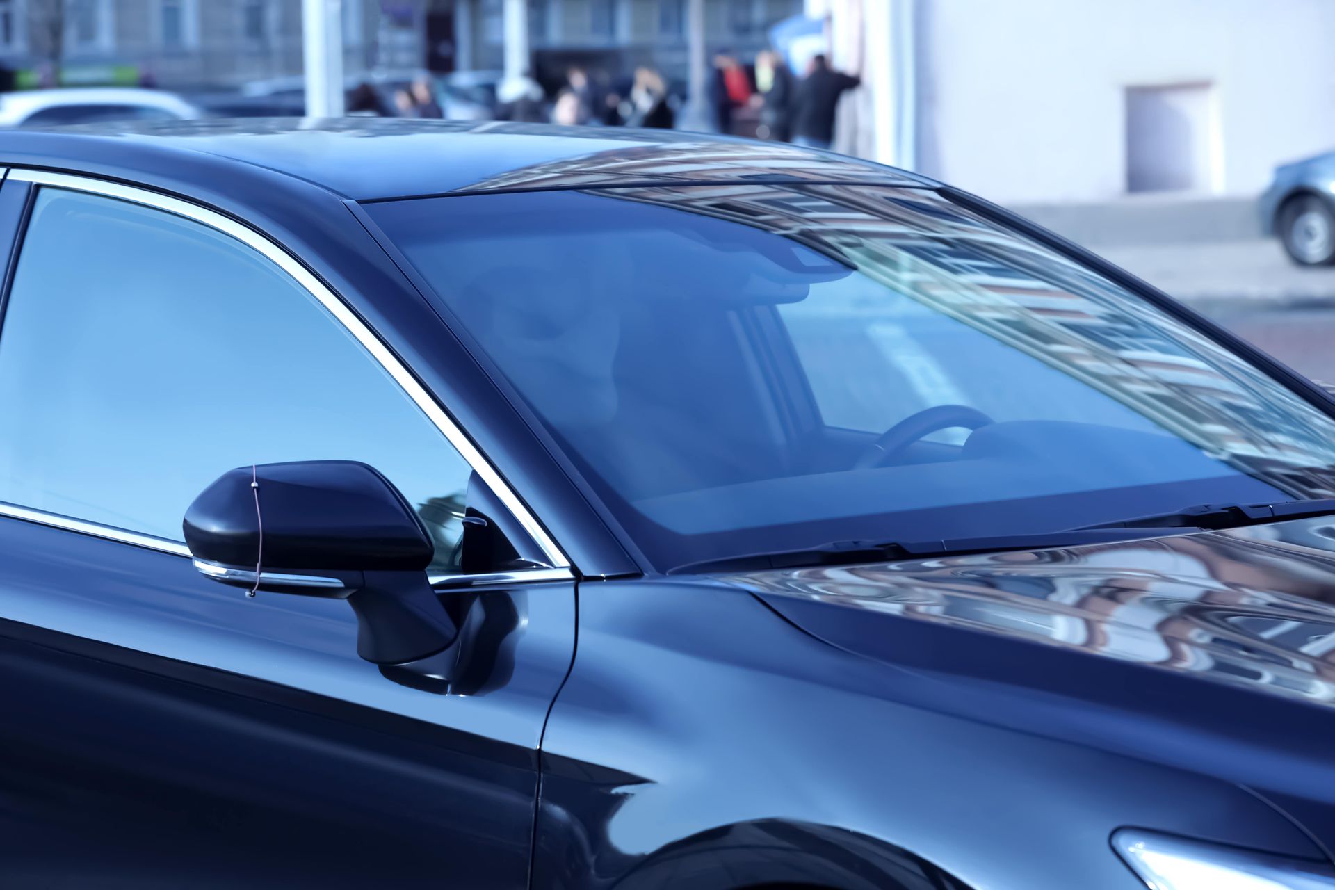 man in car