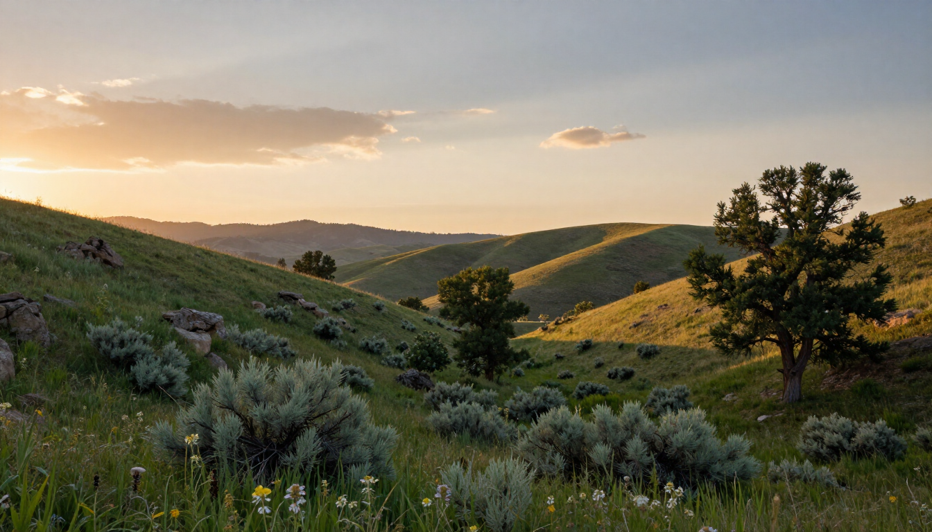 Serene nature landscape in Boise Idaho foothills