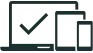 Checklist and smartphone with checkmark icon, showing responsive device compatibility