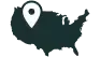 Map of the United States with a location pin icon near the northwest region