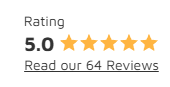 5.0 star rating, with five gold stars. 