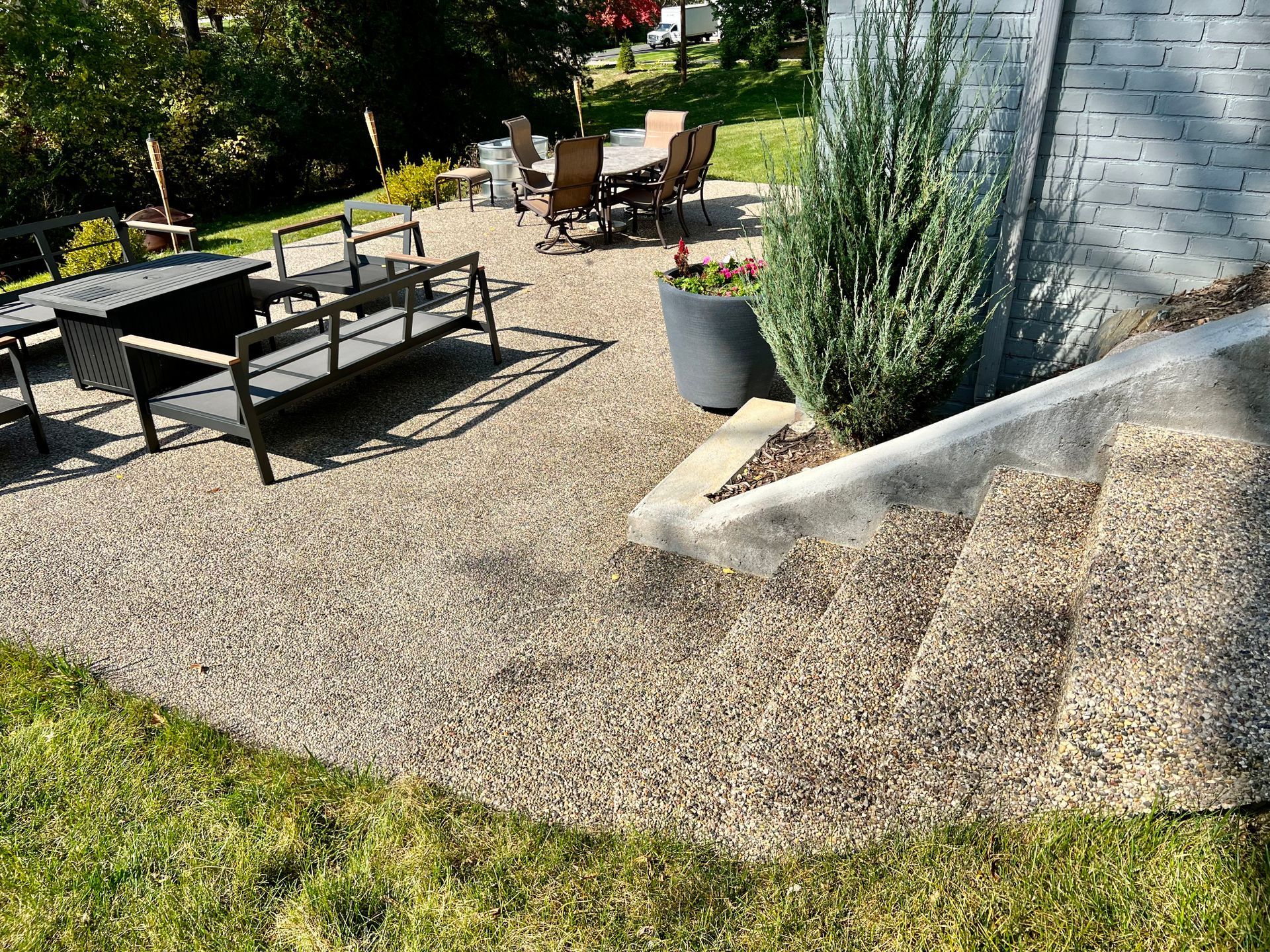 Exposed aggregate patio