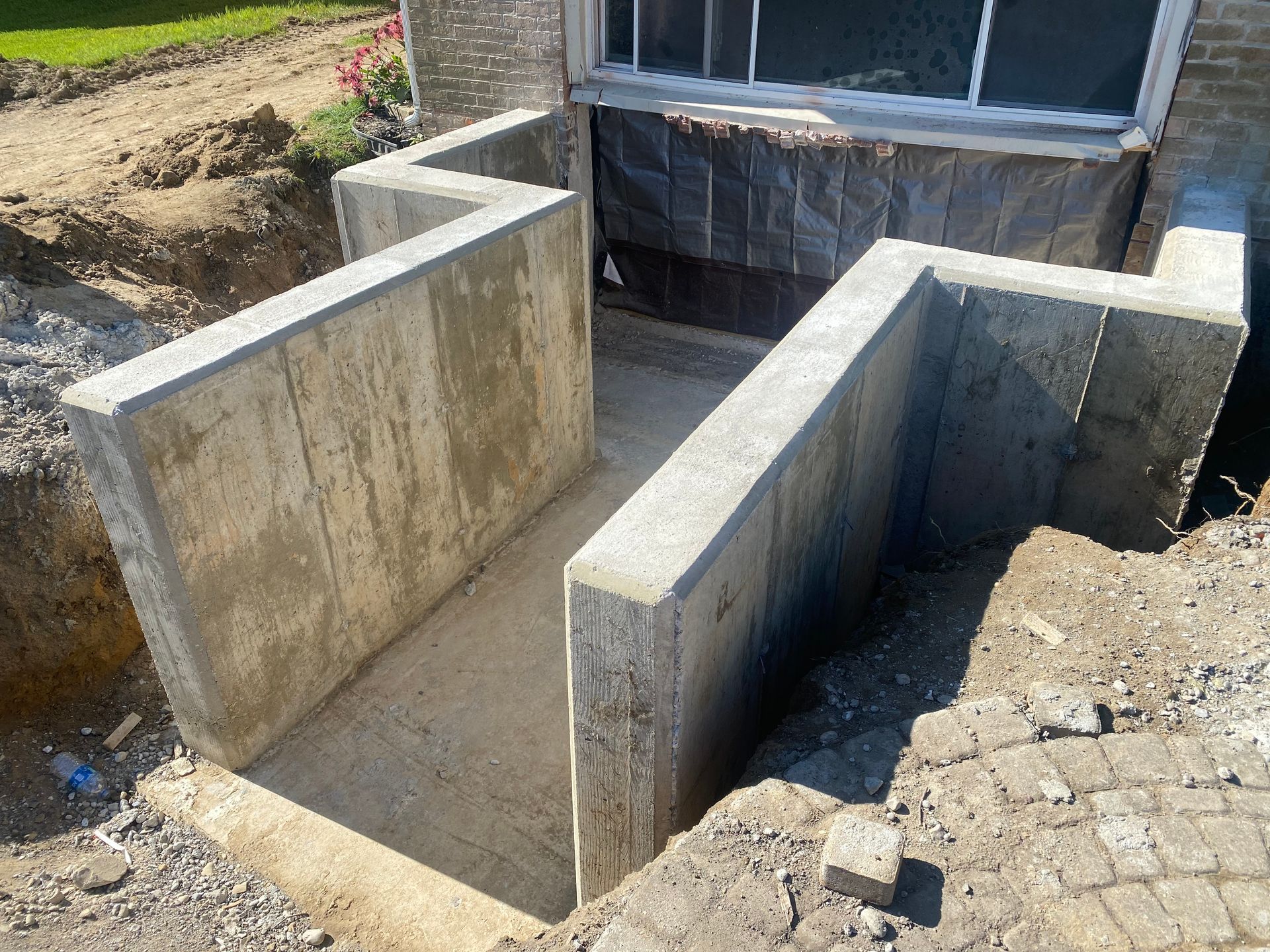 Egress exit concrete wall