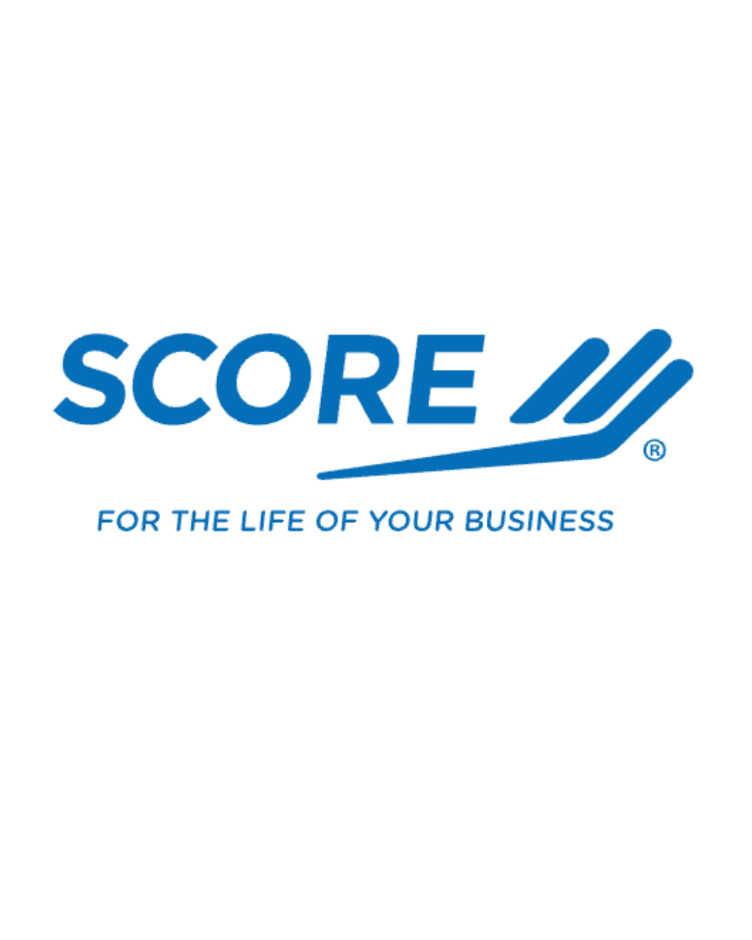Blue SCORE logo with the tagline “FOR THE LIFE OF YOUR BUSINESS”
