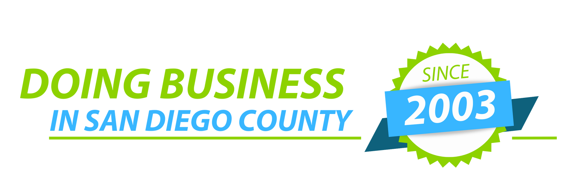 Un logotipo para hacer negocios en el condado de San Diego desde 2003