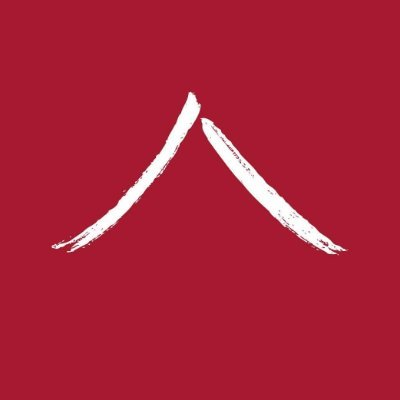 White peaked line on a red background