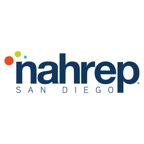 NAHREP San Diego logo in blue with orange and green dots