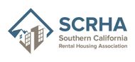 SCRHA logo with blue house and brown buildings, text “Southern California Rental Housing Association”