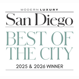 San Diego Modern Luxury “Best of the City” Winner 2025 title card on black background, gold and white text