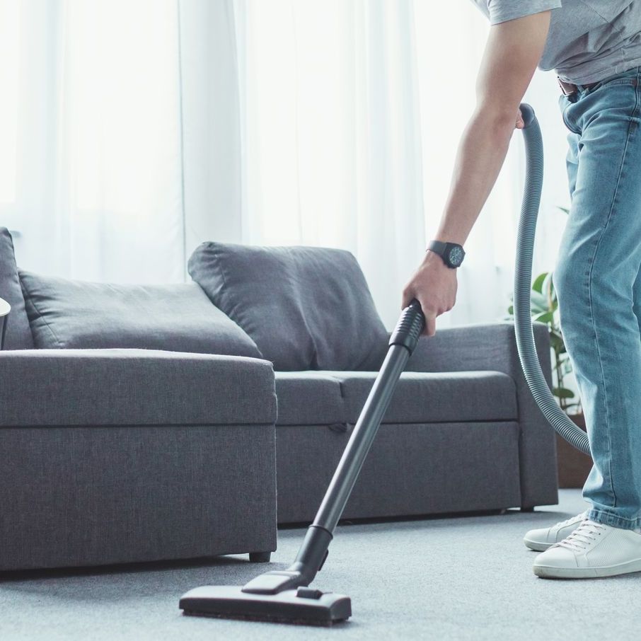 man with vacuum