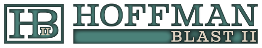 A logo for hoffman blast ii on a white background