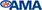 Logo for AMA in red and blue on a white background