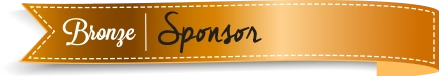 Bronze sponsor ribbon banner with decorative gold trim