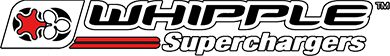 Whipple Superchargers logo with red, black, and white stylized text and emblem