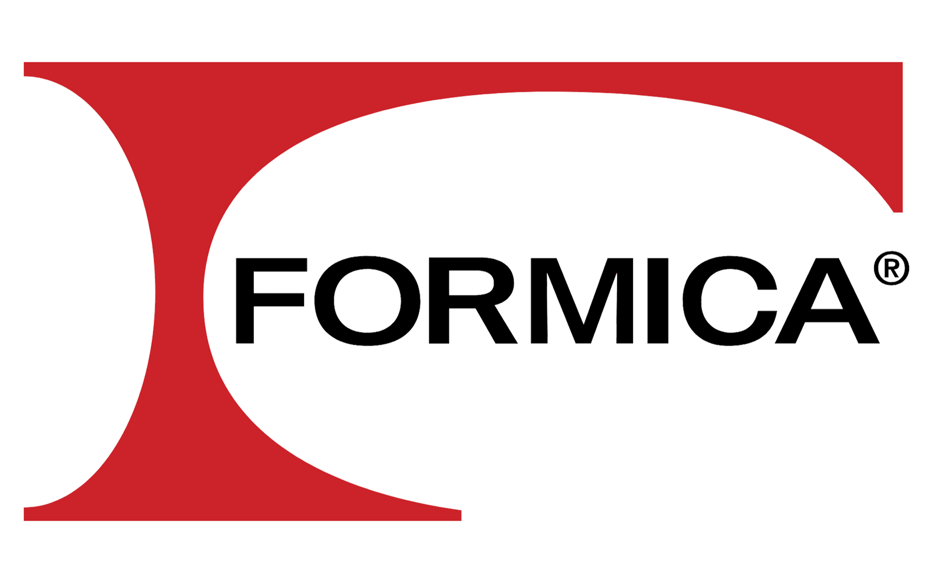 Formica logo: black wordmark on a red-and-white abstract background In Bucks Country PA