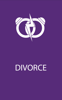 A purple background with the word divorce on it