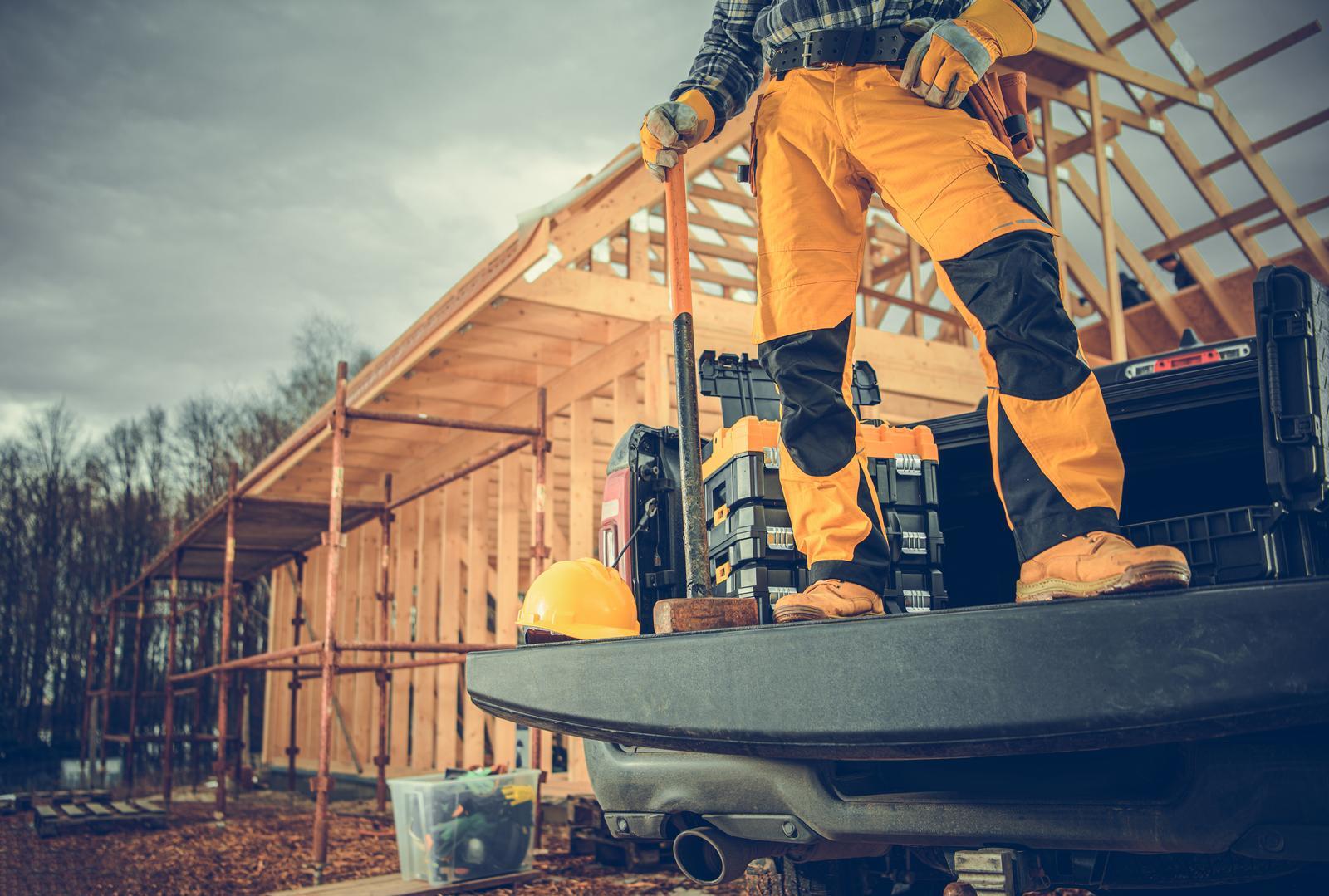 man standing on truck preparing to work on a basement remodel in lancaster pa