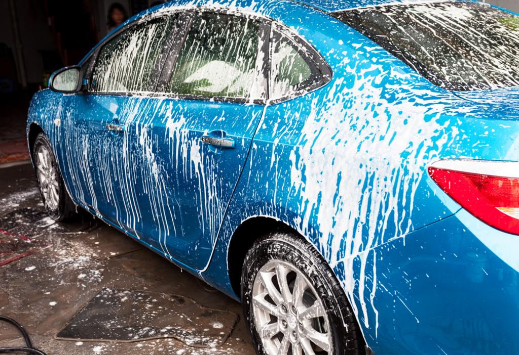 car full of soap