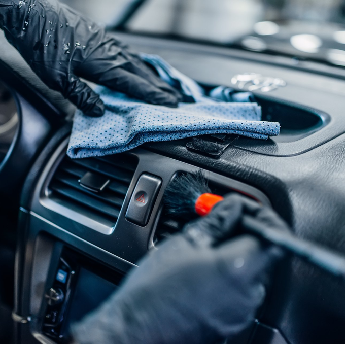 auto detailing of car interior on carwash service