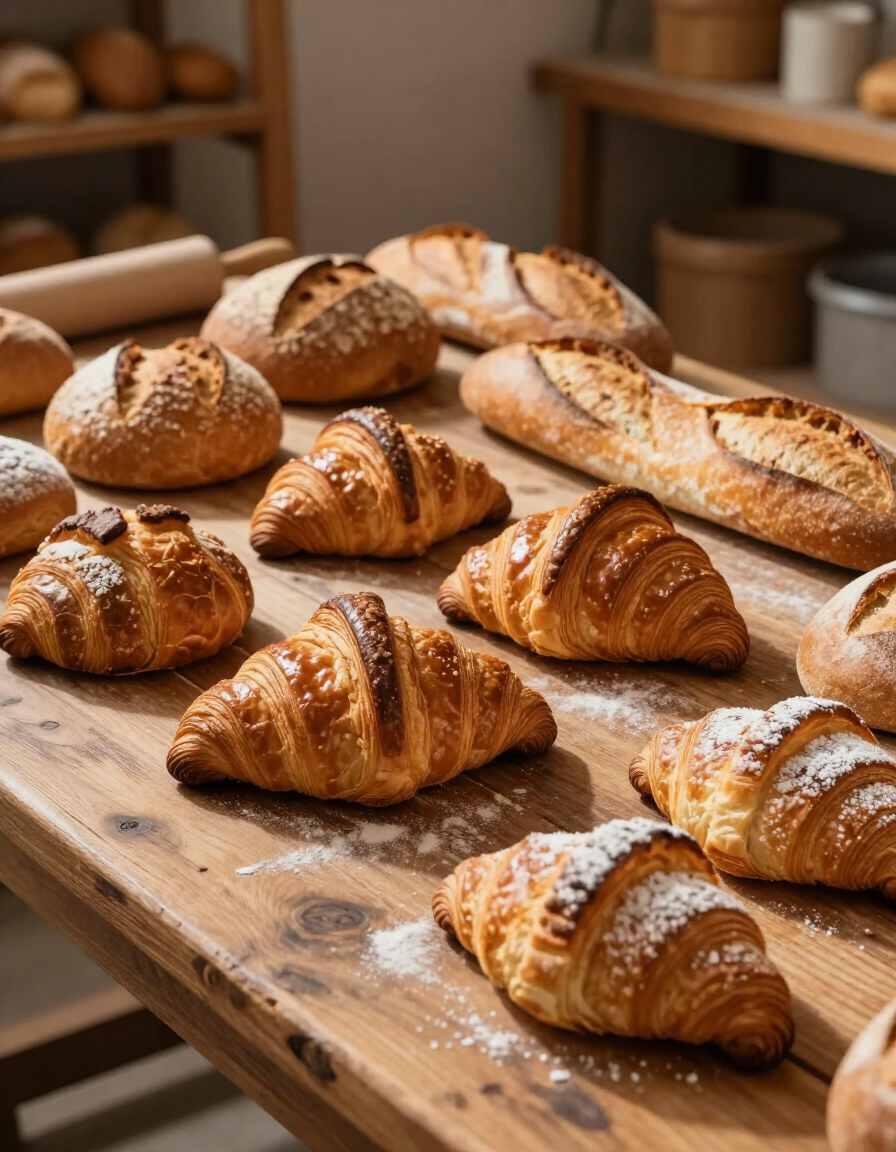 Panes y pastelería artesanal recién horneados