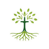 Logo for Easingwold Community Church featuring a tree with rainbow-colored leaves and the text 