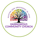 Logo for Easingwold Community Church featuring a stylized tree with a multi-colored circular canopy.