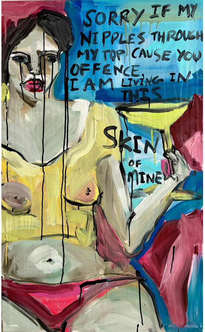 ‘Sorry if my nipples through my top cause you offence I am living in this skin of mine’ - Jemima Sara