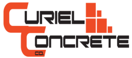 Curiel Concrete logo in black and orange with stylized block lettering