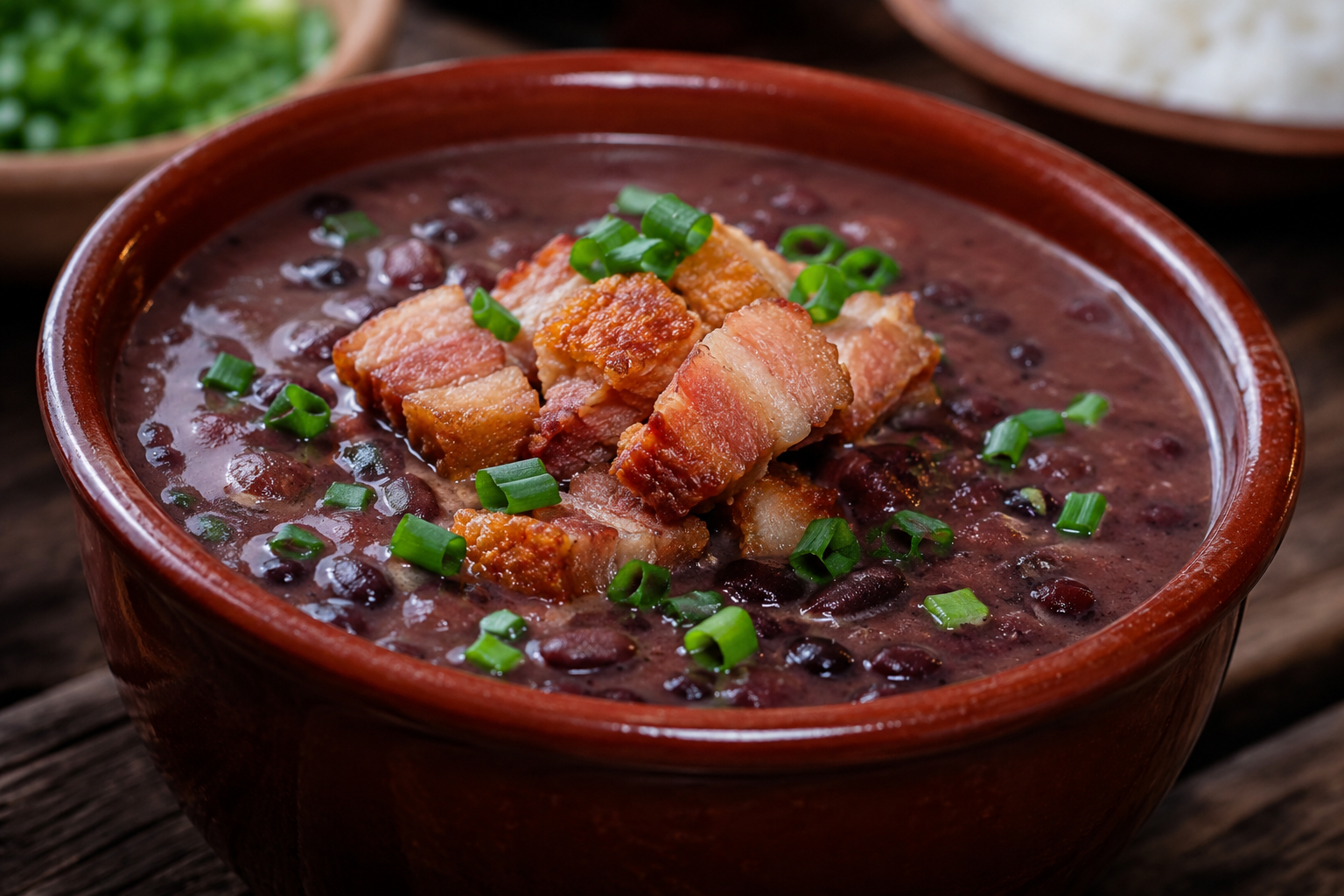  Caldo de Feijão Preto com Torresmo