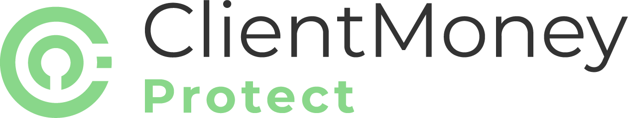 a logo for a company called client money protect