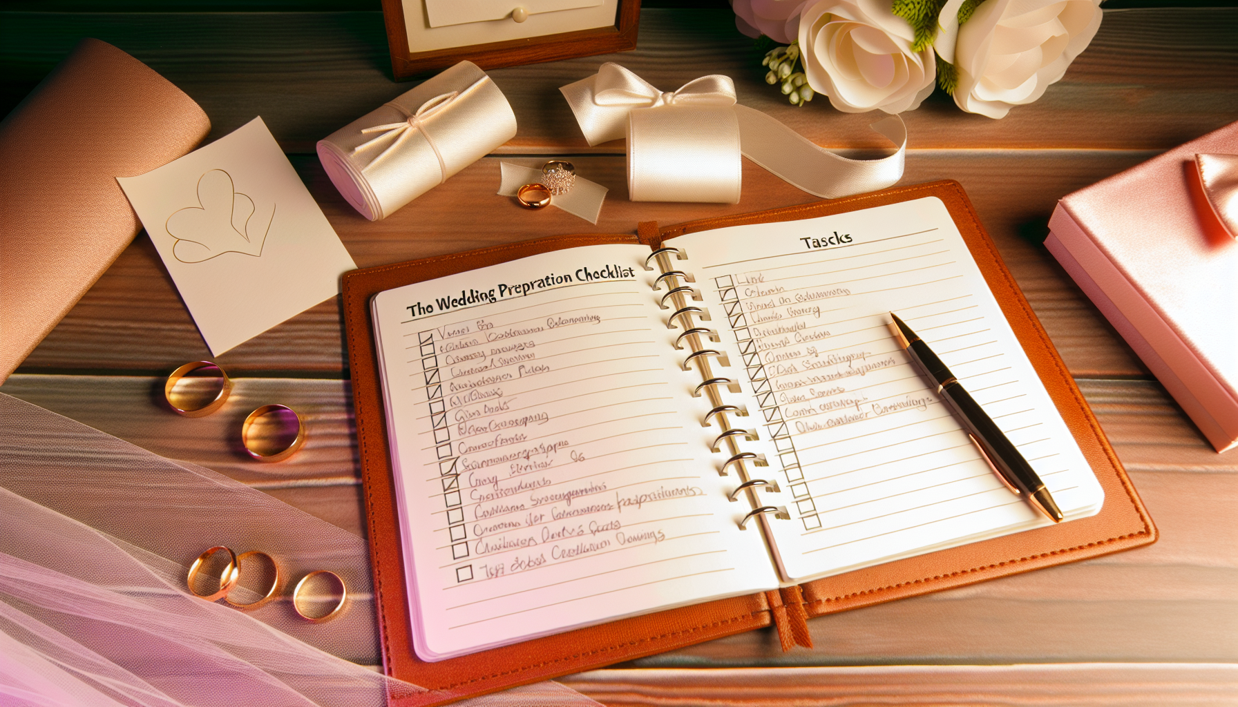 Liste de contrôle détaillée pour le mariage.